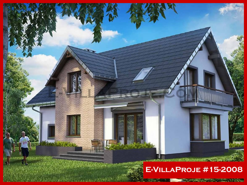 270 m² 2 Katlı (Dubleks) 5+1 Akdeniz Çelik Konstrüksiyon Villa (Ev Villa Proje #15 - 2008) Cephe Görünümü ve Kat Planı