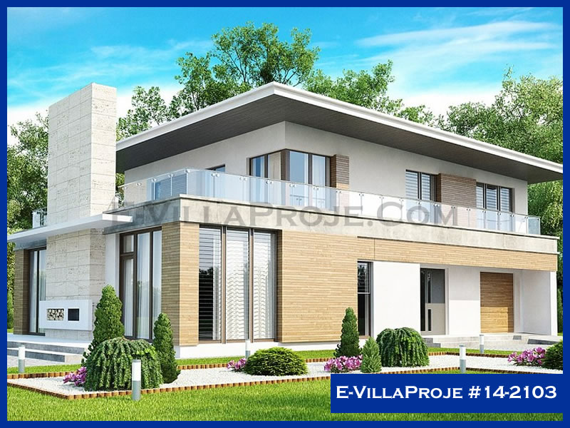 275 m² 2 Katlı (Dubleks) 5+1 Modern Çelik Konstrüksiyon Villa (Ev Villa Proje #14 - 2103) Cephe Görünümü ve Kat Planı