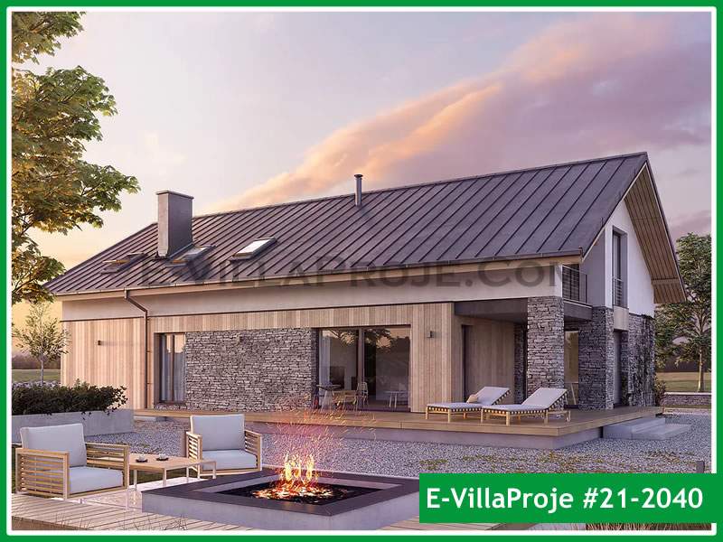 275 m² 2 Katlı (Dubleks) 5+1 Özel Tasarım  Proje Çelik Konstrüksiyon Villa (Ev Villa Proje #21 - 2040) Cephe Görünümü ve Kat Planı