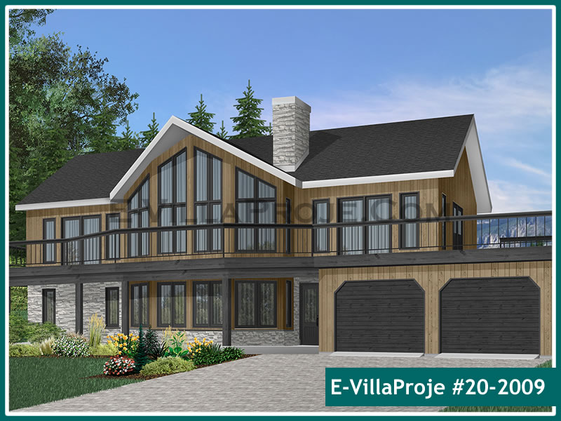 279 m² 2 Katlı (Dubleks) 5+1 Modern Çelik Konstrüksiyon Villa (Ev Villa Proje #20 - 2009) Cephe Görünümü ve Kat Planı