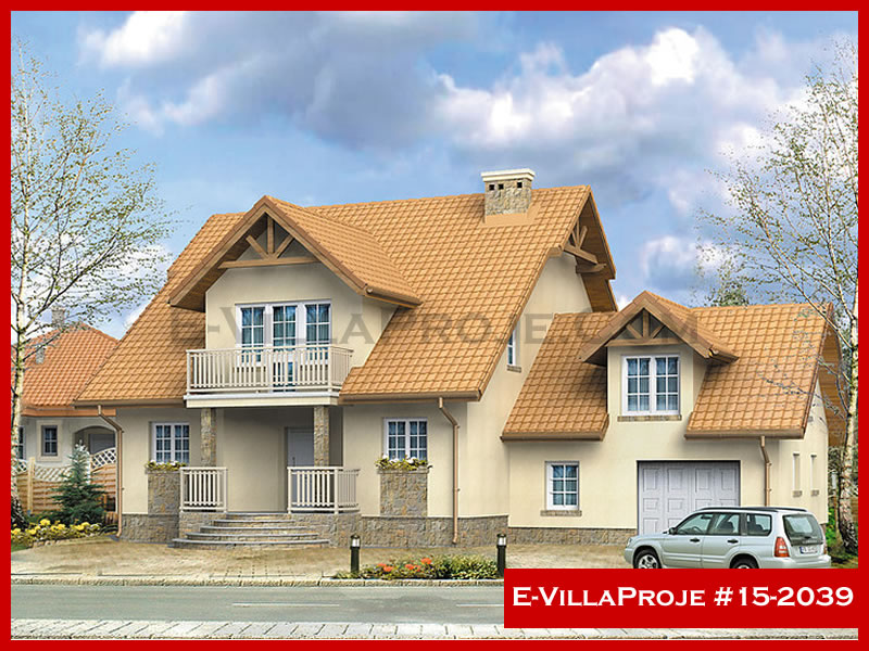 280 m² 2 Katlı (Dubleks) 5+1 Özel Tasarım  Proje Çelik Konstrüksiyon Villa (Ev Villa Proje #15 - 2039) Cephe Görünümü ve Kat Planı