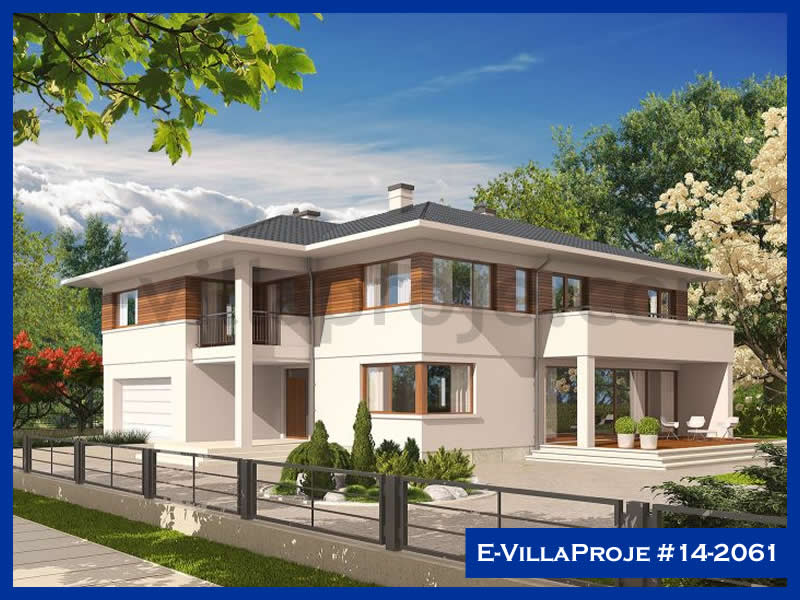 313 m² 2 Katlı (Dubleks) 5+1 Avrupa Çelik Konstrüksiyon Villa (Ev Villa Proje #14 - 2061) Cephe Görünümü ve Kat Planı