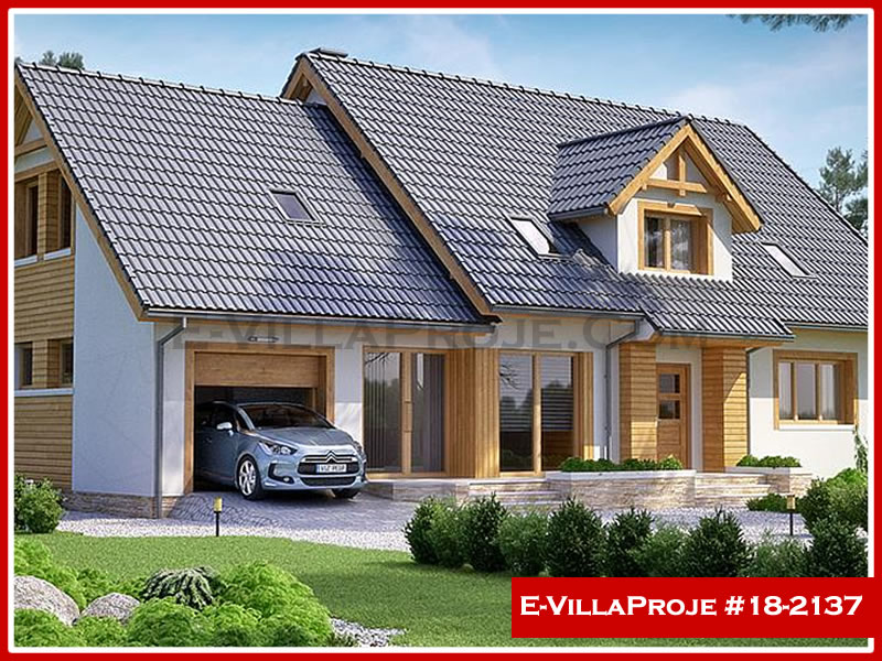 319 m² 2 Katlı (Dubleks) 5+1 Avrupa Çelik Konstrüksiyon Villa (Ev Villa Proje #18 - 2137) Cephe Görünümü ve Kat Planı
