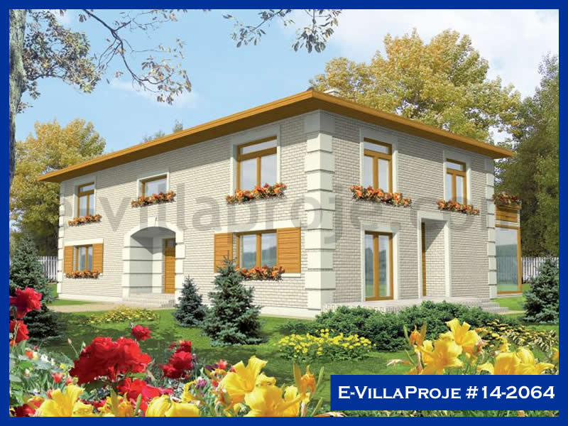 390 m² 2 Katlı (Dubleks) 5+1 Havuzlu Çelik Konstrüksiyon Villa (Ev Villa Proje #14 - 2064) Cephe Görünümü ve Kat Planı