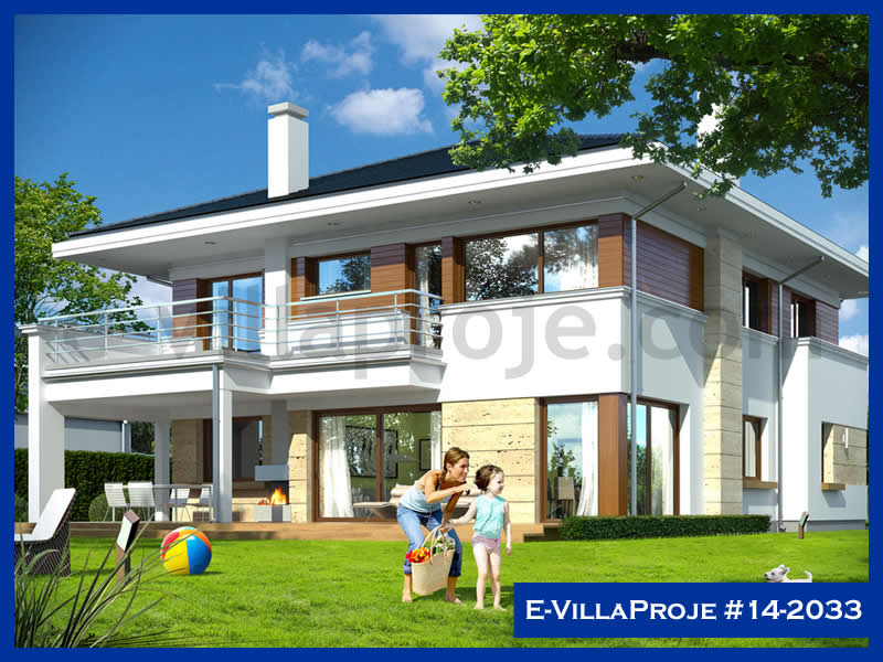 408 m² 2 Katlı (Dubleks) 5+1 Özel Tasarım  Proje Çelik Konstrüksiyon Villa (Ev Villa Proje #14 - 2033) Cephe Görünümü ve Kat Planı