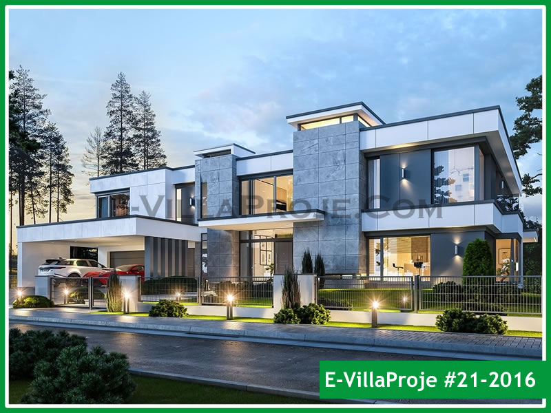 648 m² 2 Katlı (Dubleks) 5+1 Özel Tasarım  Proje Çelik Konstrüksiyon Villa (Ev Villa Proje #21 - 2016) Cephe Görünümü ve Kat Planı