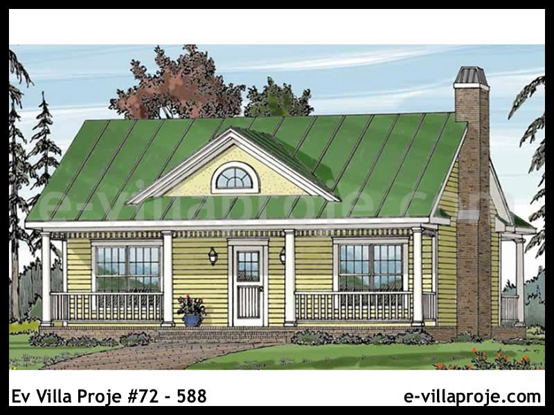 CKV-72-588 72 m2 2+1 Tek Katlı Çelik Konstrüksiyon Villa Modeli