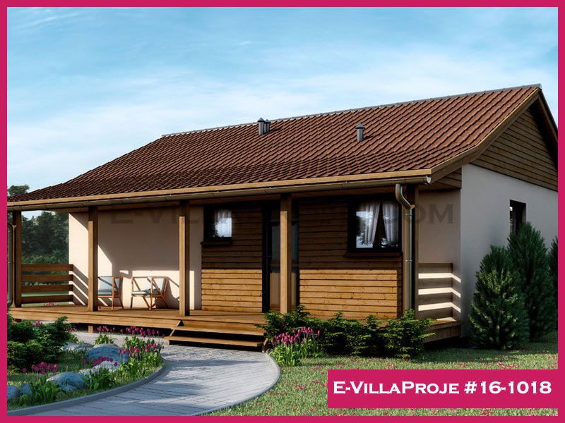 84 m² Tek Katlı 2+1 Modern Çelik Konstrüksiyon Villa (Ev Villa Proje #16 - 1018) Cephe Görünümü ve Kat Planı