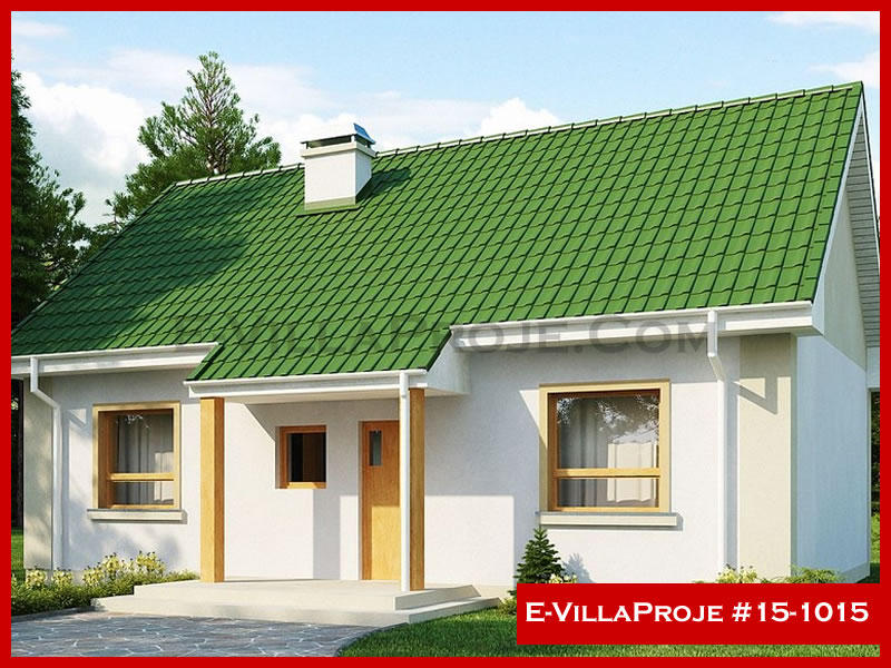 88 m² Tek Katlı 2+1 Modern Çelik Konstrüksiyon Villa (Ev Villa Proje #15 - 1015) Cephe Görünümü ve Kat Planı