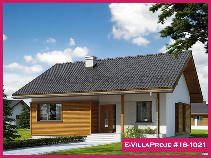 93 m² Tek Katlı 2+1 Modern Çelik Konstrüksiyon Villa (Ev Villa Proje #16 - 1021) Cephe Görünümü ve Kat Planı